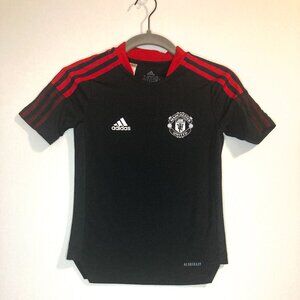 Adidas Manchester United Soccer Jersey Youth XS Black Kids 7-8 Unisex Boy Girl